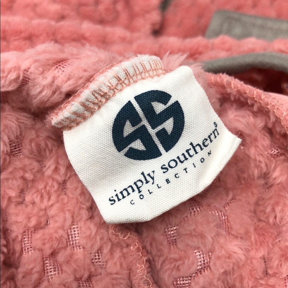 Simply Southern Pullover Pink And Gray Fleece Jacket Youth Size L - Picture 4 of 12
